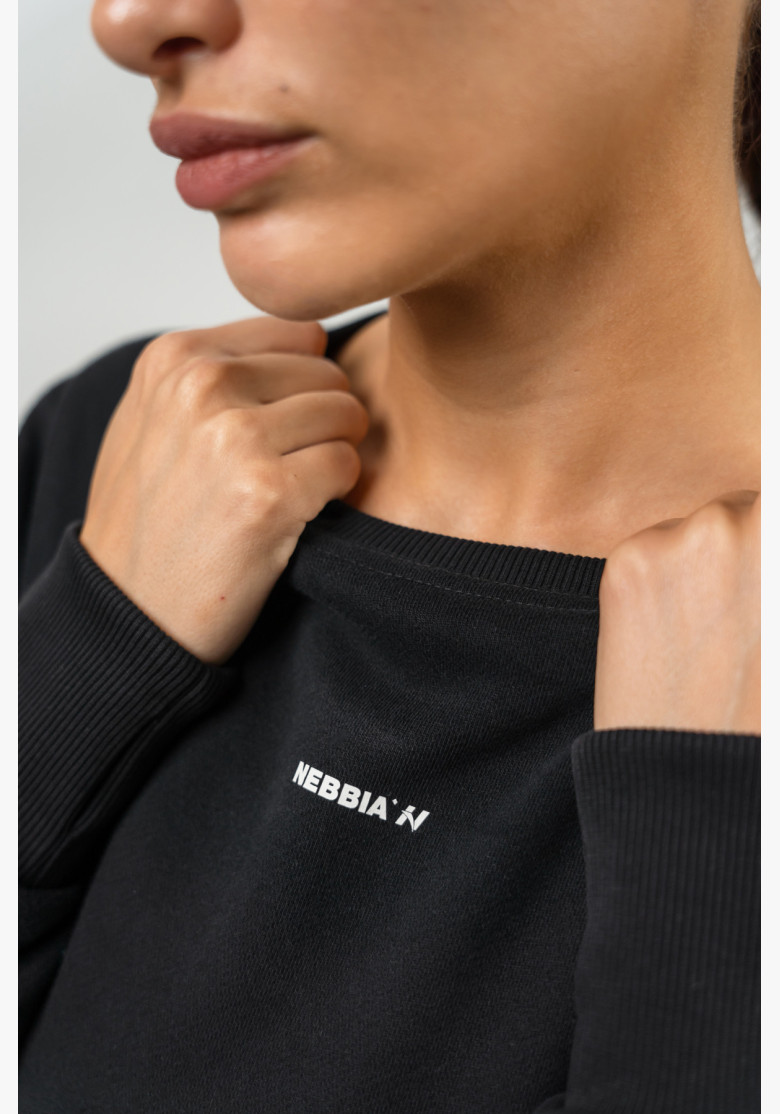 NEBBIA Crop Sweatshirt GYM SPIRIT black NEBBIA Crop Sweatshirt GYM SPIRIT black