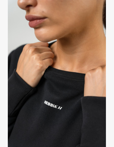 NEBBIA Crop Sweatshirt GYM SPIRIT black