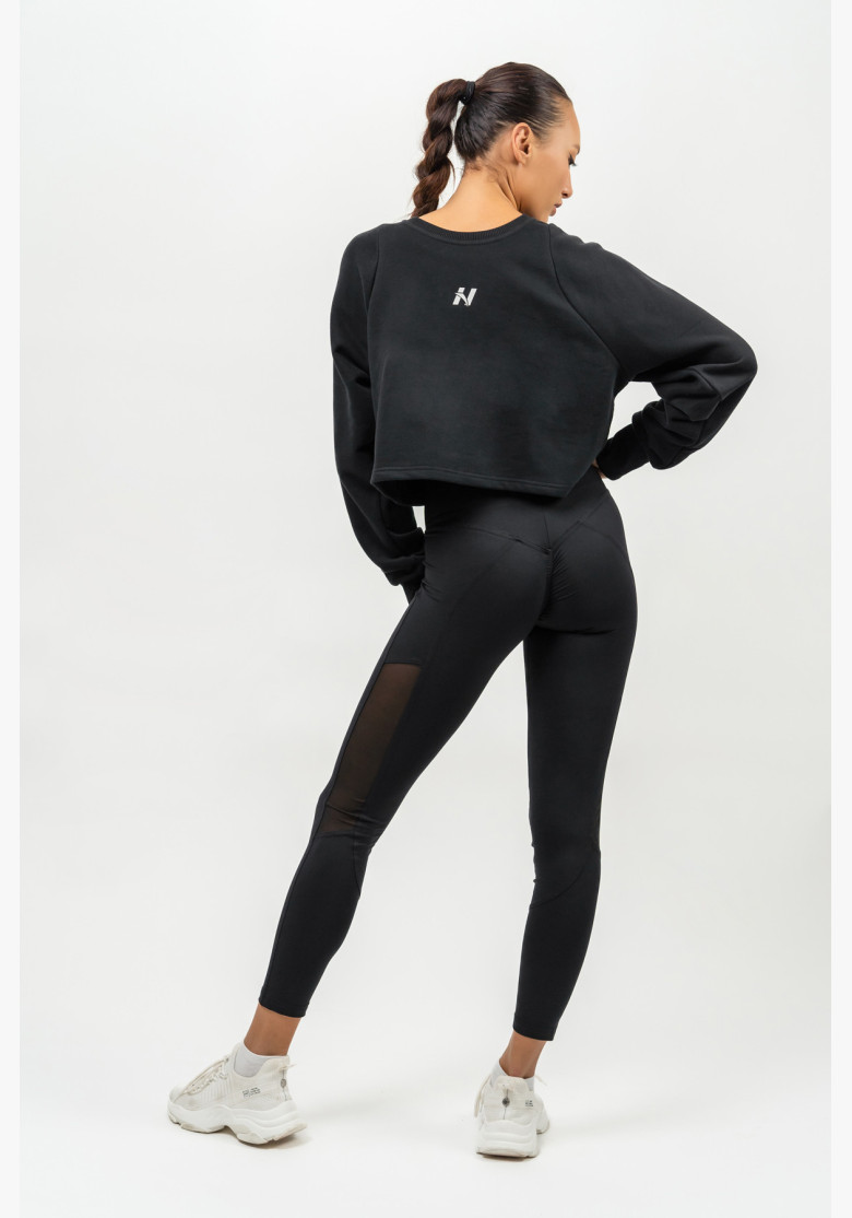 NEBBIA Crop Sweatshirt GYM SPIRIT black NEBBIA Crop Sweatshirt GYM SPIRIT black