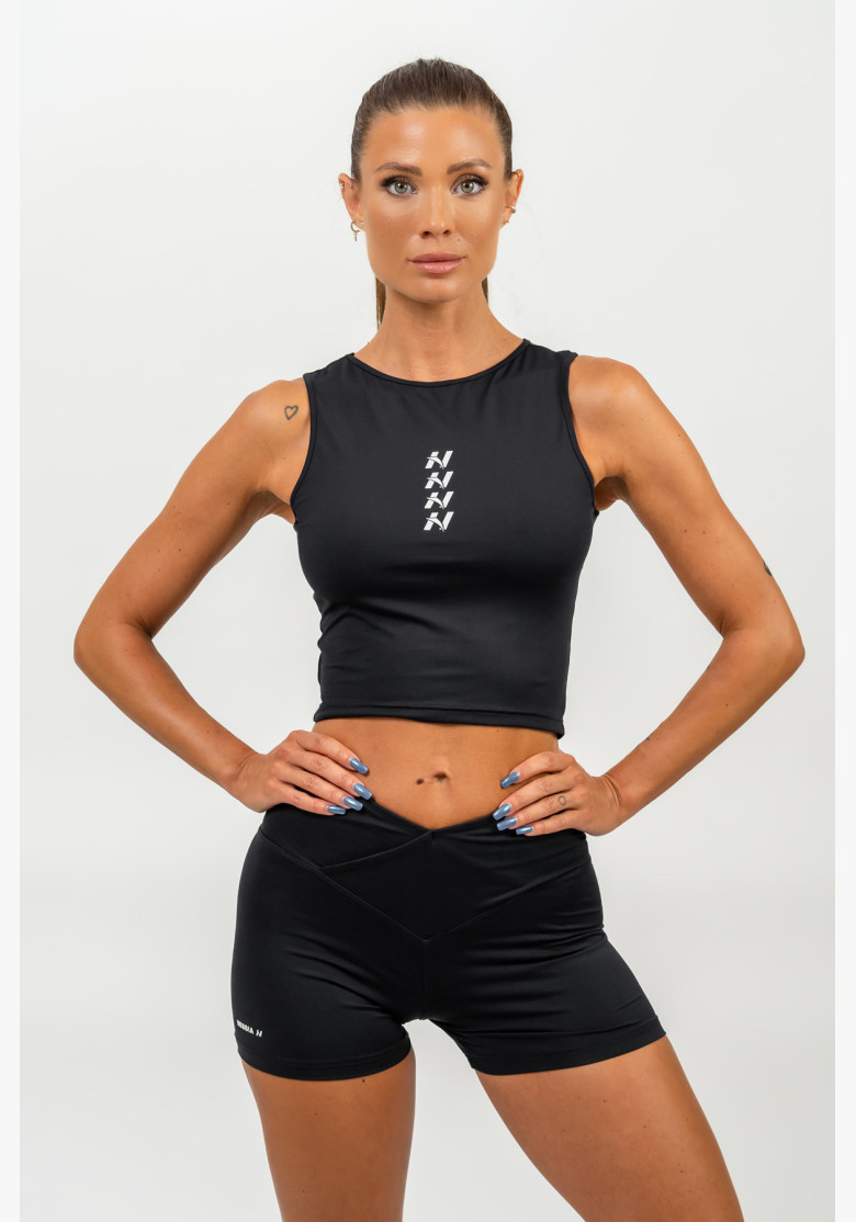 NEBBIA Crop top tank top CONFIDENCE black