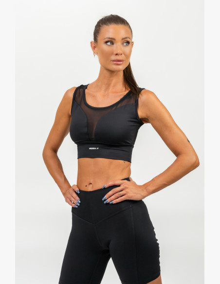 NEBBIA Sports bra with mesh PERFORMANCE black