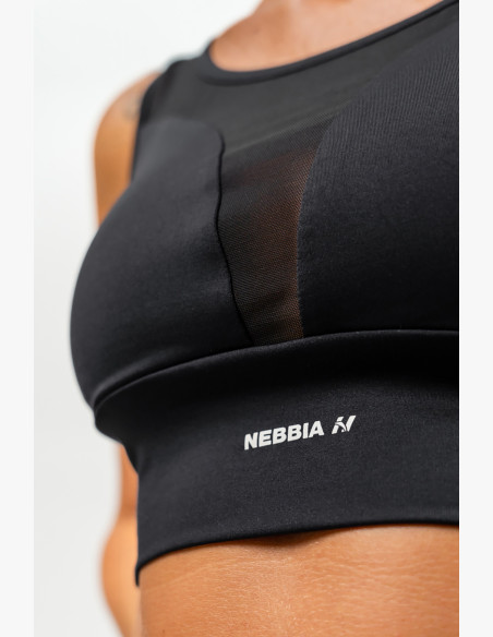 NEBBIA Sports bra with mesh PERFORMANCE black
