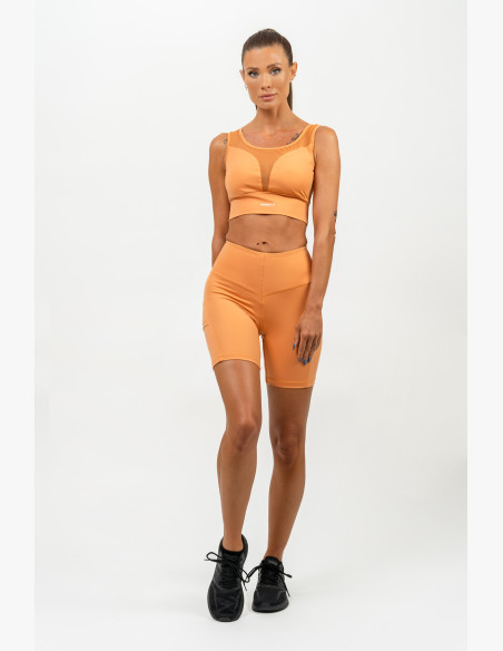 NEBBIA Sports bra with mesh PERFORMANCE orange