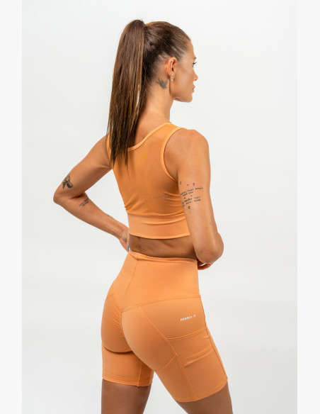 NEBBIA Sports bra with mesh PERFORMANCE orange