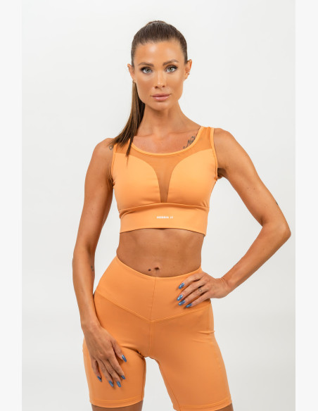 NEBBIA Sports bra with mesh PERFORMANCE orange