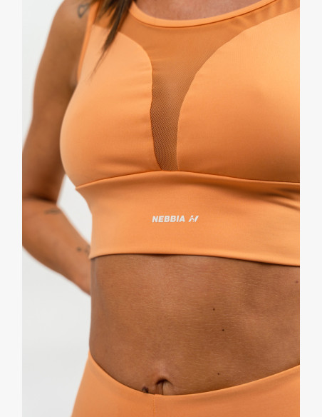 NEBBIA Sports bra with mesh PERFORMANCE orange