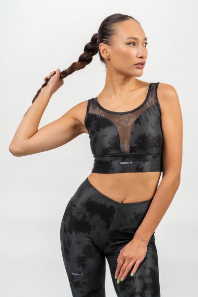 NEBBIA Sports bra with mesh IMPACT black