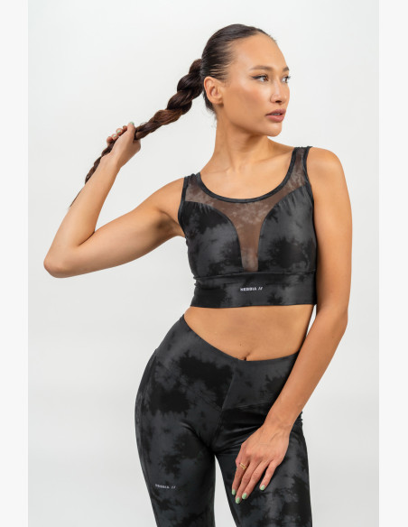 NEBBIA Sports bra with mesh IMPACT black