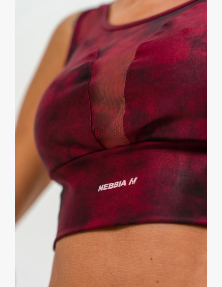 NEBBIA Sports bra with mesh IMPACT red