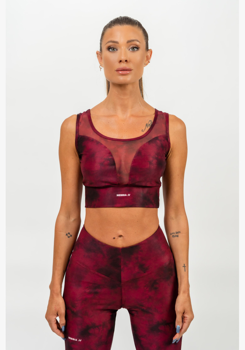 NEBBIA Sports bra with mesh IMPACT red