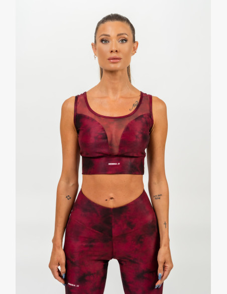 NEBBIA Sports bra with mesh IMPACT red