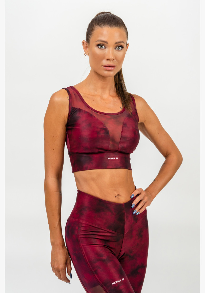 NEBBIA Sports bra with mesh IMPACT red NEBBIA Sports bra with mesh IMPACT red