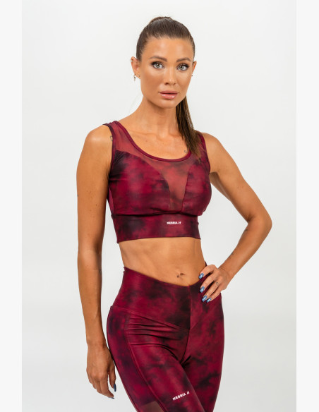 NEBBIA Sports bra with mesh IMPACT red
