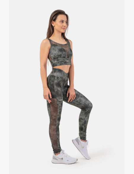 NEBBIA Green ECO leggings "Breathe" with mesh green