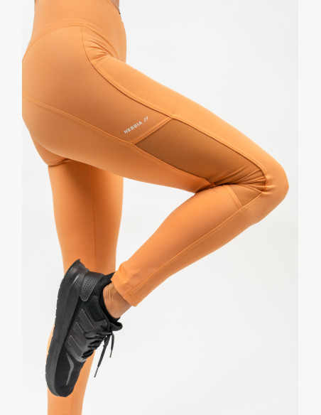 NEBBIA High-waisted mesh leggings PERFORMANCE orange