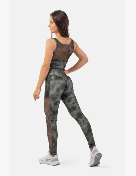 NEBBIA Green ECO leggings "Breathe" with mesh green