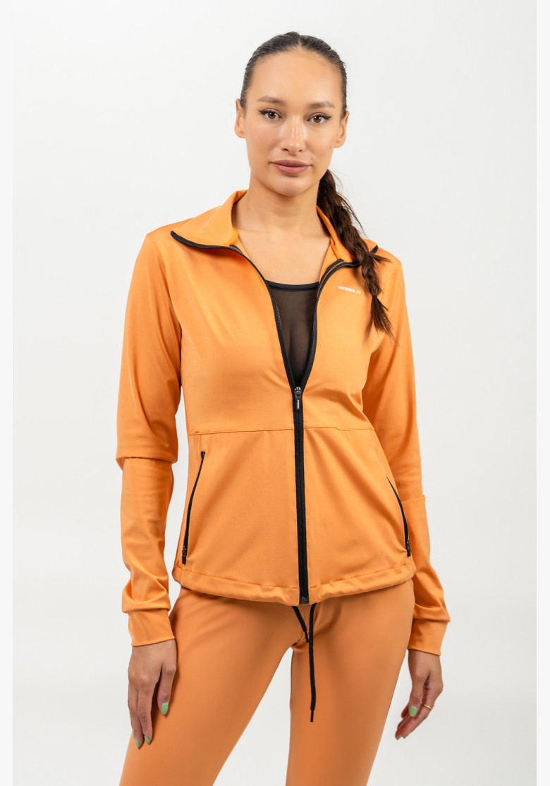 NEBBIA Zipped hoodie with SLEEK orange