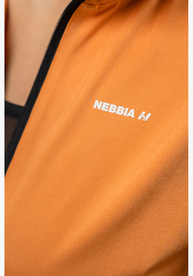 NEBBIA Zipped hoodie with SLEEK orange