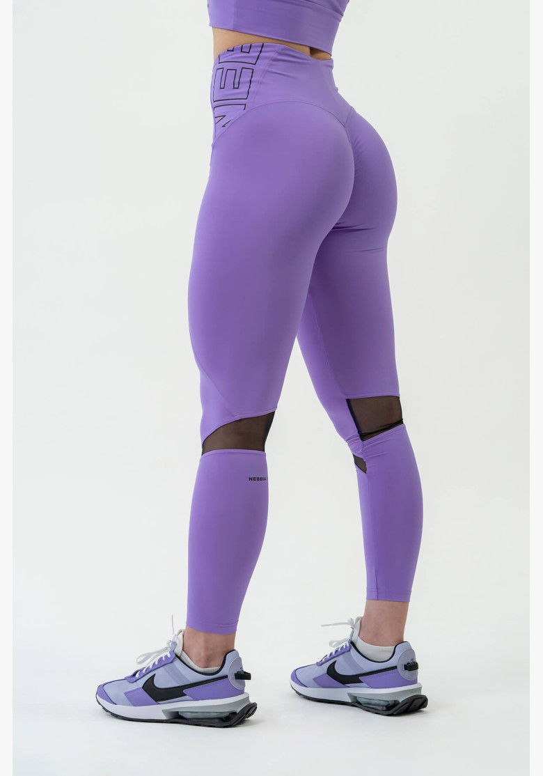 NEBBIA FIT Activewear legíny s vysokým pásom lila