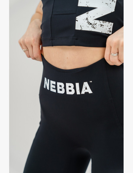 NEBBIA High waisted cycling shorts 10″ GYM THERAPY black