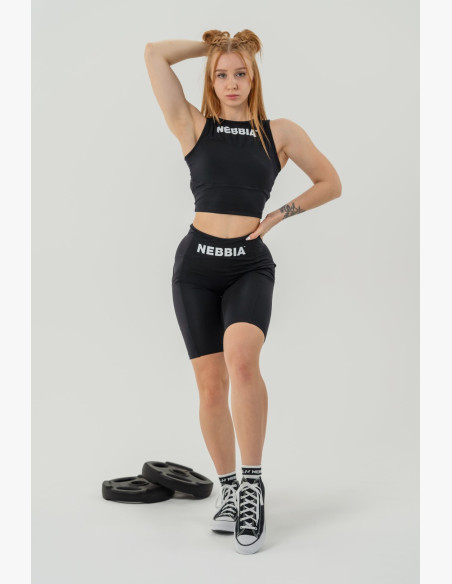 NEBBIA Crop top tank top GYM THERAPY black