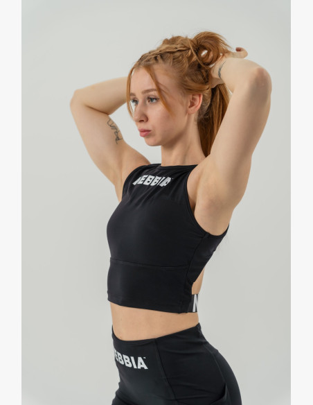 NEBBIA Crop top tank top GYM THERAPY black