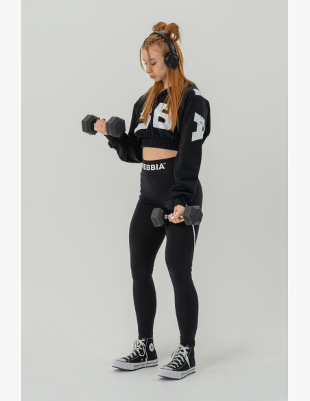 NEBBIA Crop top sweatshirt MUSCLE MOMMY black