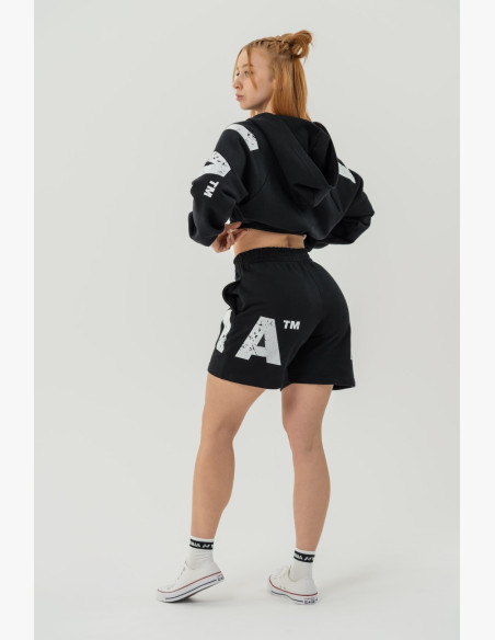 NEBBIA Crop top sweatshirt MUSCLE MOMMY black