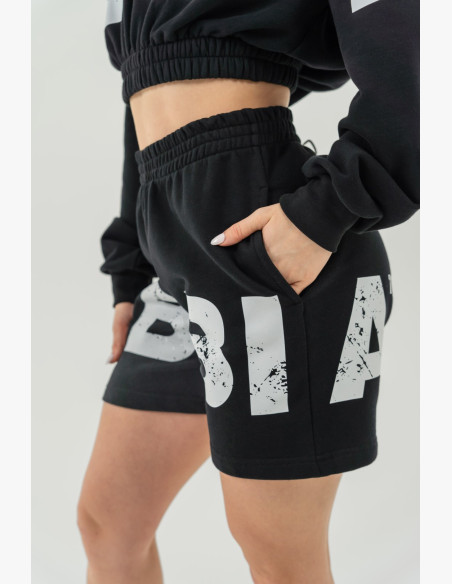 NEBBIA Crop top sweatshirt MUSCLE MOMMY black