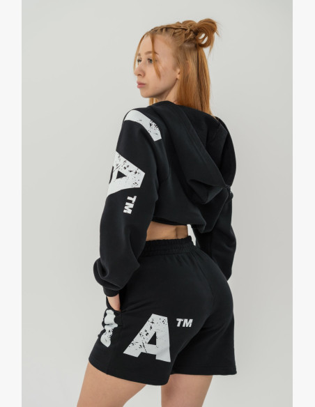 NEBBIA Crop top sweatshirt MUSCLE MOMMY black