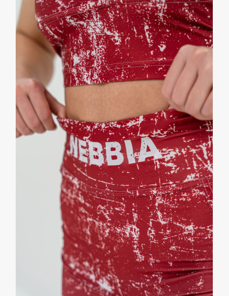 NEBBIA Leggings high waisted 5″ HAMMIES red
