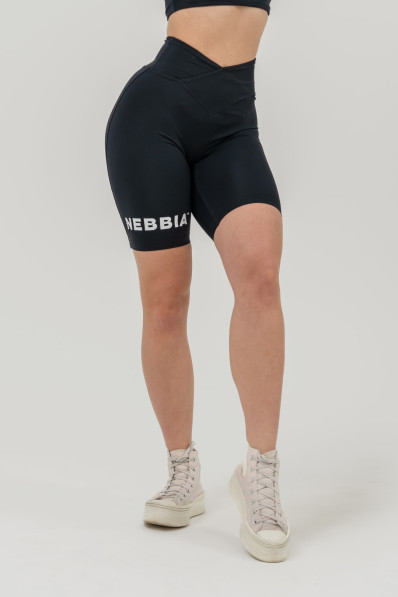 NEBBIA Leggings high waisted shorts 9″ SNATCHED black