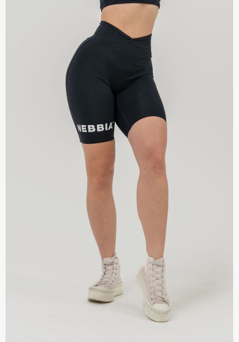 NEBBIA Leggings high waisted shorts 9″ SNATCHED black