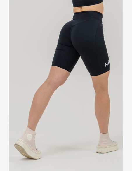 NEBBIA Leggings high waisted shorts 9″ SNATCHED black