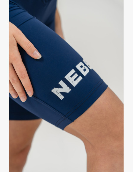 NEBBIA Leggings high waisted shorts 9″ SNATCHED blue