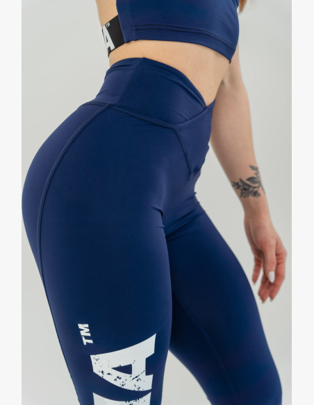 NEBBIA Fitness leggings with high waist GLUTE CHECK blue