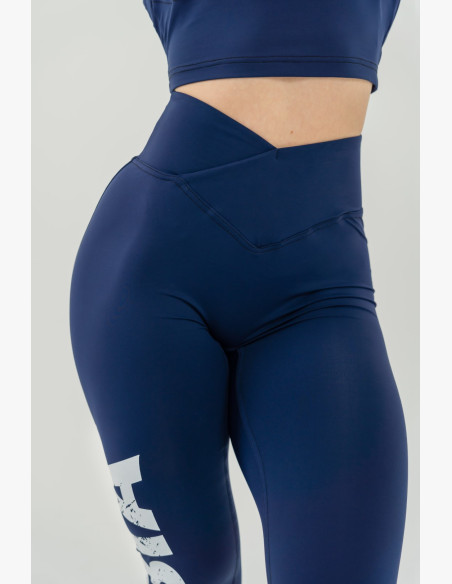 NEBBIA Fitness leggings with high waist GLUTE CHECK blue