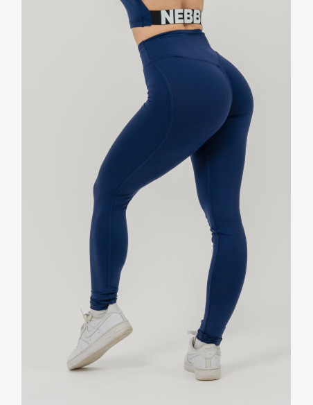 NEBBIA Fitness leggings with high waist GLUTE CHECK blue