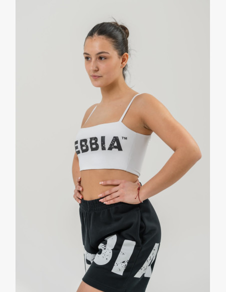 NEBBIA Bandeau bra BACK CHECK white
