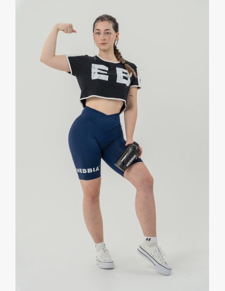 NEBBIA Crop top t-shirt GAME ON black