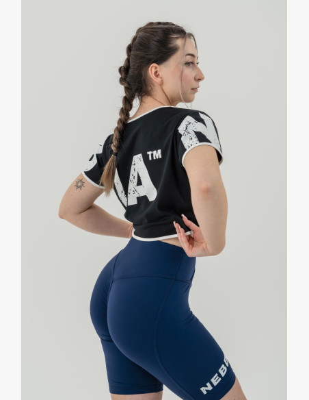 NEBBIA Crop top t-shirt GAME ON black