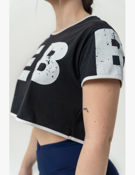 NEBBIA Crop top t-shirt GAME ON black