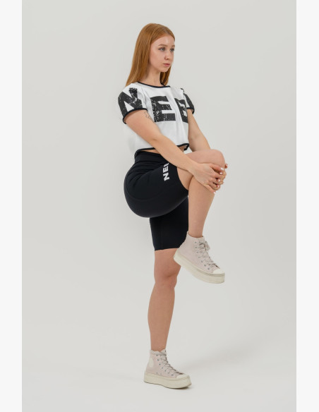 NEBBIA Crop top t-shirt GAME ON white
