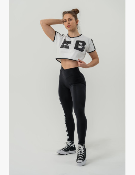 NEBBIA Crop top t-shirt GAME ON white