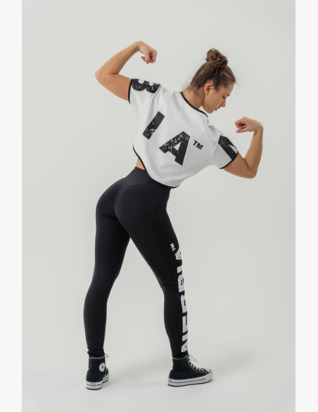 NEBBIA Crop top t-shirt GAME ON white