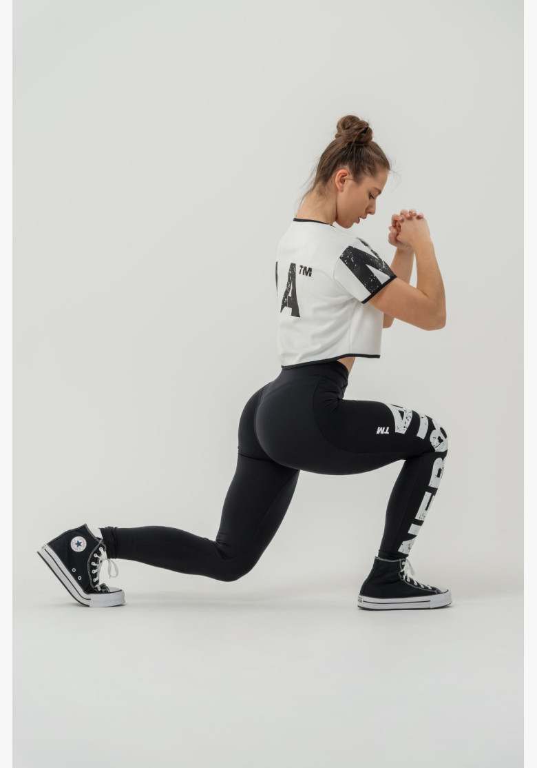 NEBBIA Crop top t-shirt GAME ON white NEBBIA Crop top t-shirt GAME ON white