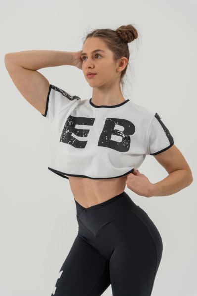 NEBBIA Crop top tričko GAME ON biele