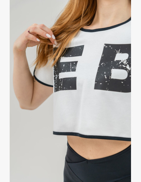 NEBBIA Crop top t-shirt GAME ON white