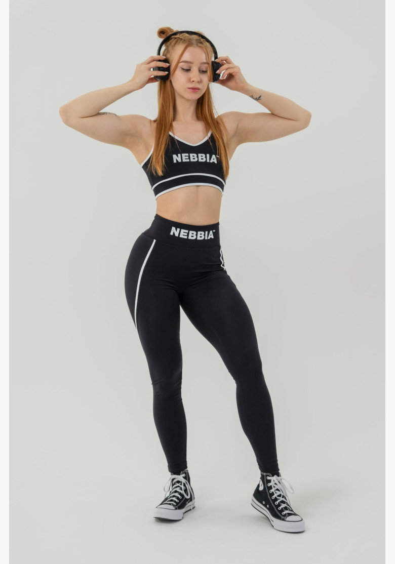 NEBBIA Sports bra medium support MY RULES black