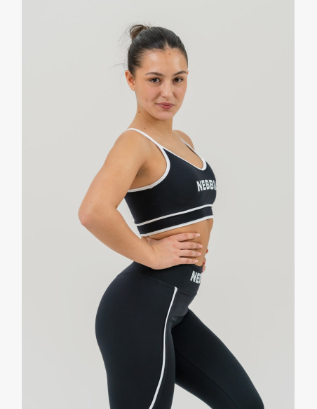 NEBBIA Sports bra medium support MY RULES black